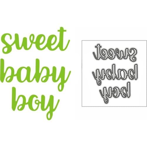 New Little Sweet Baby Boy Words 2021 Metal Cutting Dies for DIY Scrapbooking and Card Making Decor Embossing Craft No Stamps Set