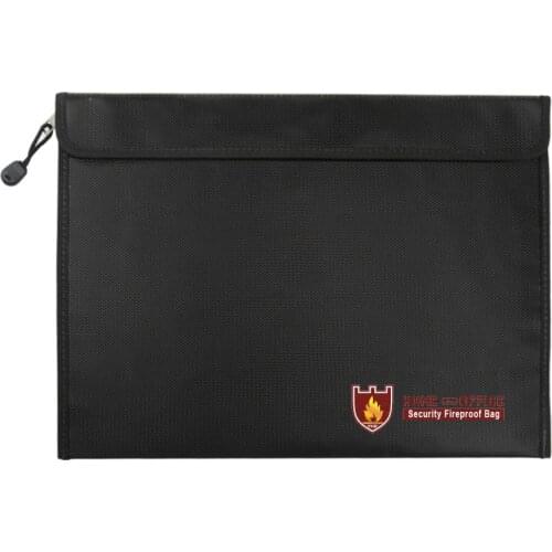 Fireproof Money Document File Bag Water Resistant Storage Case Organizer Holder