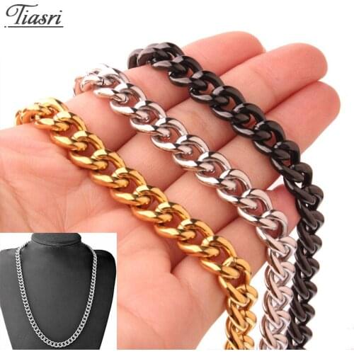 Tiasri 9mm Necklaces Bracelets For Men Women Holiday Gifts Collar Choker Stainless Steel Chain Punk Hip-Hop Boys Jewelry 2020