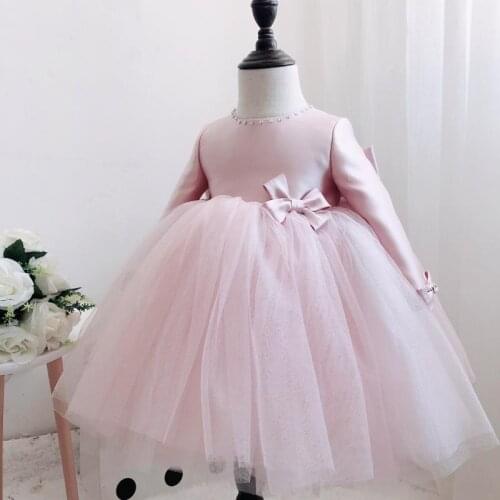 Baby Girl Dress Beads Tulle Toddler Girl Princess Wedding Birthday Dress Infant Baptism tutu Gown Girls Christening Clothing
