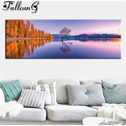 FULLCANG Lake Wanaka Tree full square round drill diamond embroidery sale 5d diy large mosaic painting wall decoration FC3720