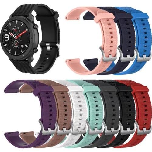 22mm 20mm textured silicone strap for Xiaomi Amazfit Gtr 47mm 42mm steel buckle sports strap for Garmin Vivoactive 3 bracelet