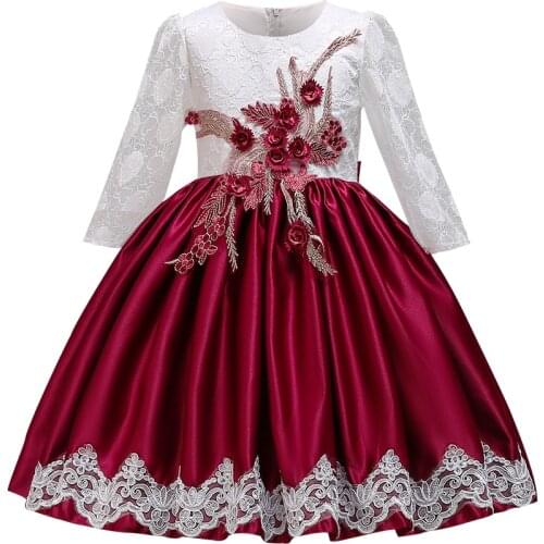 Christmas Dress Girl Lace Flower Girls Dresses for Wedding Party Elegent Baby Girls Princess Dress Child New Year Day Vestidos