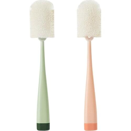 Cleaning Brush Reusable Dishwashing Foam Sponge Brush Long Handle 360-degree Cleaning Kitchen Cleaning Tools For Cup Baby Bottle