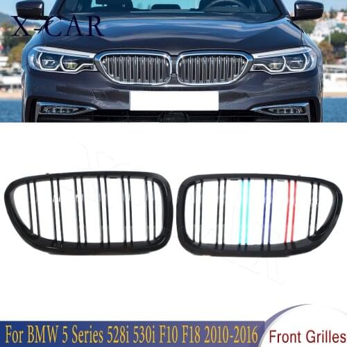 X-CAR 2 pieces of stylish 3-color error-free front grille for BMW 5 Series 528i 530i 550i F10 F18 2010-2016