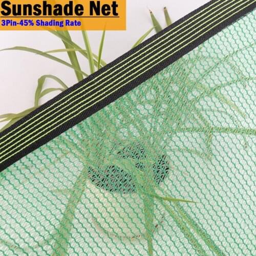 Green 3Pin 45% Shading Rate HDPE Sunshade Net Outdoor Garden Plants Cover Shelter Swimming Pool Shade Sail Car Sunproof Netting