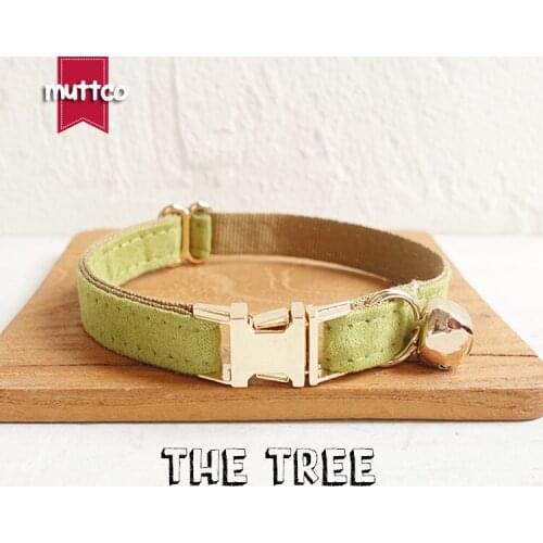 10pcs/lot MUTTCO retail with gold high quality metal buckle collar for cat THE TREE design cat collar 2 sizes UCC031J