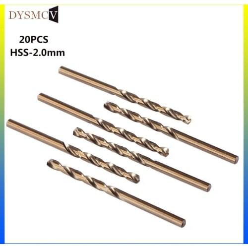 20pcs M35 * 2.0 cobalt M35 rotary drill straight handle metal alloy high speed steel rotor