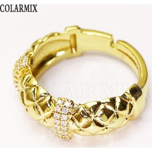 8 Pcs New design metal rings Zircon rings fashion Open rings jewelry Rings jewelry rings Gold color rings women Rings51339