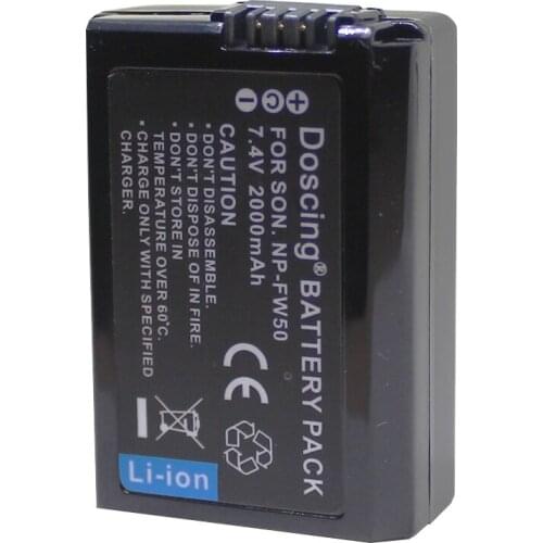 2000mah NP-FW50 NP FW50 Battery AKKU For Sony NEX-7 NEX-5N NEX-5R NEX-F3 NEX-3D Alpha a5000 a6000 DSC-RX10 Alpha 7 a7II Alpha 7R
