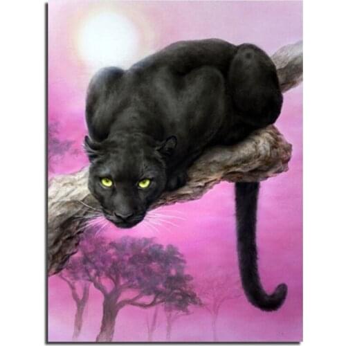 3D DIY Diamond Embroidery Panther 50x65cm Needlework Diamond Painting Cross Stitch Sewing Knitting Needles Full Square Diamond
