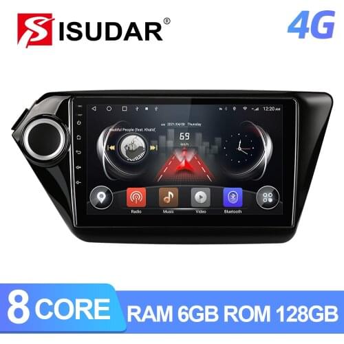 ISUDAR T72 QLED Android 10 Car Radio For KIA RIO 3 GPS Navigation Stereo Receiver with the Screen Octa Core RAM 6GB 4G No 2din