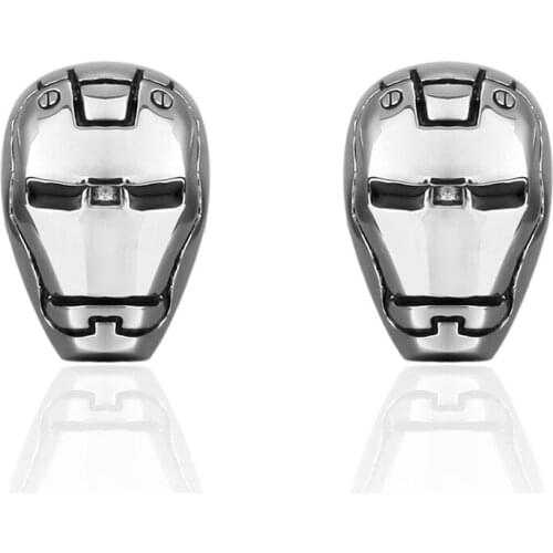 C-MAN Luxury shirt Silvery Iron Man cufflink for mens Brand cuff buttons cuff links High Quality abotoaduras Jewelry