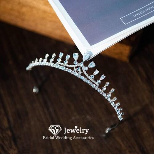 CC Crowns Wedding Accessories for Women Bridal Headpiece Engagement Hair Ornaments Simple Design Hairwear Jewelry Charms HS101