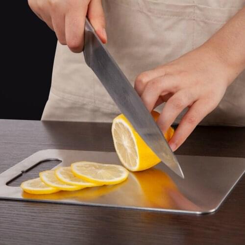 1 Pc Chopping Blocks Kitchen 304 Stainless Steel Meat Fruit Vegetable Cutting Board Kneading Dough Board 24*12*0.2mm Easy clean