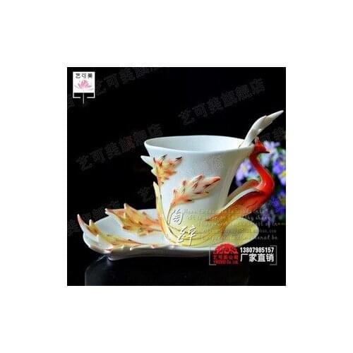 RF05 bone china coffee cup and saucer porcelain enamel porcelain flange ceramic gifts Franz Phoenix
