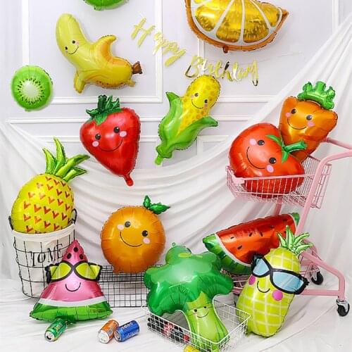 Fruit Watermelon Pineapple Orange Foil Balloon Cactus Happy Birthday Balloons Wedding Holiday Festival Decoration Toy