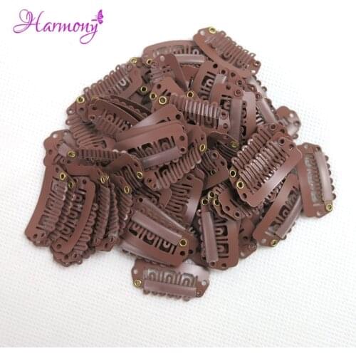 Harmony 200pcs 32mm U Shaped Snap Clips For Hair Extensions Clip With Silicone Back Wig Clips For Clip In Weave Wig Accessories