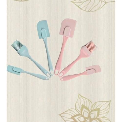 Homatter 3PCS/Set Cream Scraper DIY Bread Cake Butter Spatula Mixer Oil Brush Kitchen Baking Tool Silicone Spatula Non-stick