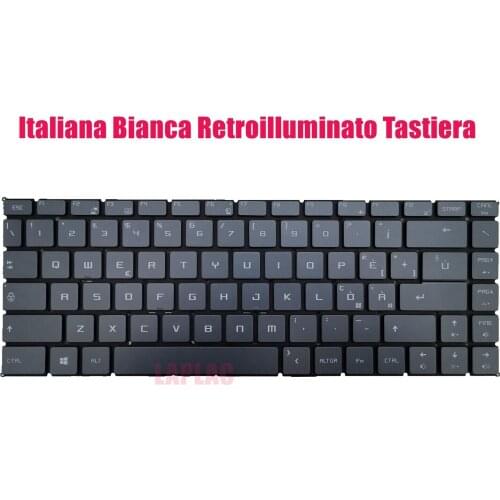 Italiana Bianca Retroilluminato Tastiera per MSI PS63 Modern 8RC(MS-16S1)/PS63 Modern 8SC(MS-16S2)