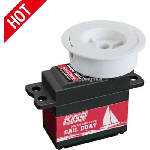 KINGMAX SW22HV 68g 22kg.cm Digital Metal Gears Sail Winch Servo 1-7T Programmable Dual Ball Bearings Waterproof for RC Boats