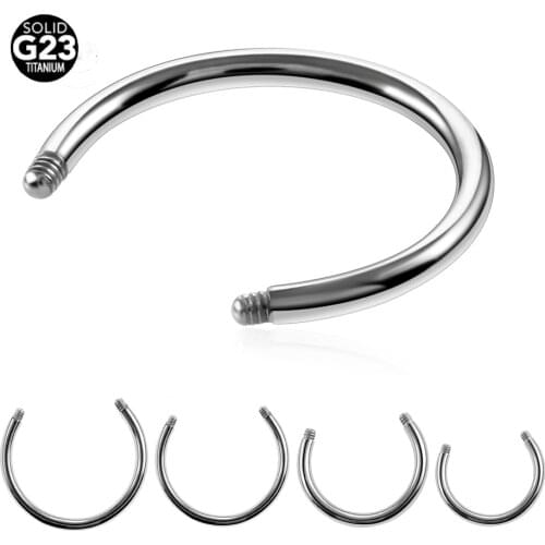50pcs/lot 14G/16G G23 Titanium Curcular Barbell Horseshoe Ring Bar Replacement Piercing Jewelry Accessories - Post Only No Ball