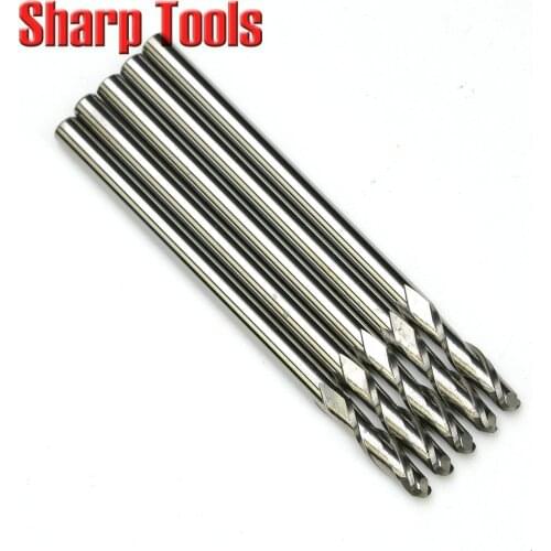 Custom Imported 4*16MM 2 Flute Carbide End Mill Ball Nose Router Bits for Wood 3D Engraving, 70MM Long Endmilling Tools Cutter