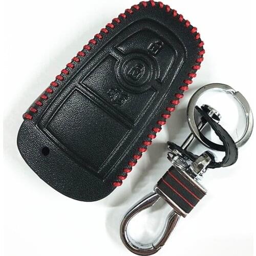 Leather Car key Case Cover For Ford Mustang Ranger Figo KA Territory FLEX Transit Super Duty Atlas F-150 F250 F350 F450