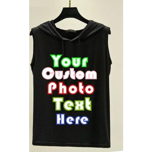 Customized LOGO Summer Korean Modal Vest Womens Large Size Hooded Pullover Sleeveless Loose Outer Wear Thin Style