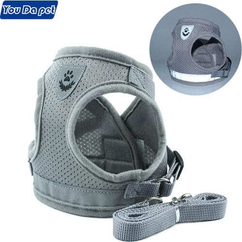 Summer outdoor reflective vest adjustable mesh breathable dog sling collar chest leash dog cat collar chihuahua pug pit bull cat