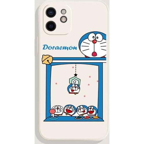 Cute Doraemon Phone Case for iPhone 13 13pro 13MINI 12 12Mini 11 ProMax XS Max XR 7 8 Plus Cartoon Painting Soft Silicone Cover