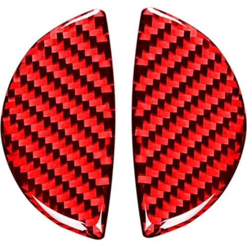 Carbon Fiber Car Interior Door Handle Cover Sticker Trim for Mini Cooper R55 R56 R60, Red