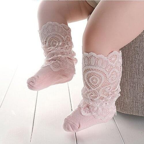 New Lace Knee Socks Girls Beauty Princess Style Toddler Long Socks Summer Socks for Girls Baby Dresses Clothes Accessories