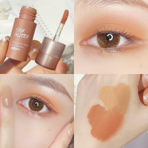 New Matte Eyeshadow Velvet Nude Liquid Waterproof Long-lasting Cream Primer Diamond Shimmer Nude Shiny Makeup