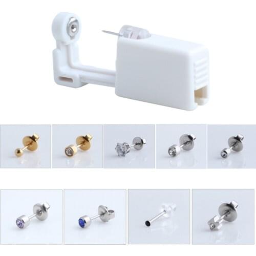 Disposable Sterile Ear Piercing Unit Cartilage Tragus Helix Piercing Gun NO Pain Piercer Tool Machine Kit Built-in Ear Studs