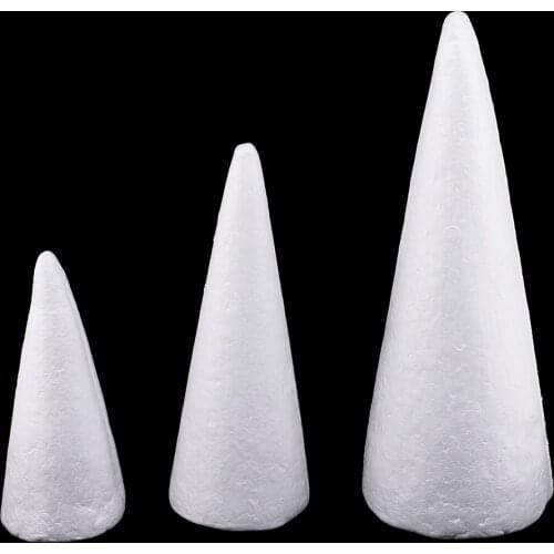 3Pc Cone Styrofoam Foam DIY Christmas Tree Base Material Ornament 15/20/25cm