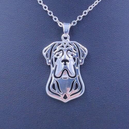 Cute Cane Corso Necklace Dog Animal Pendant Gold Silver Plated Jewelry For Women Male Female Girls Ladies Kids AKC N079