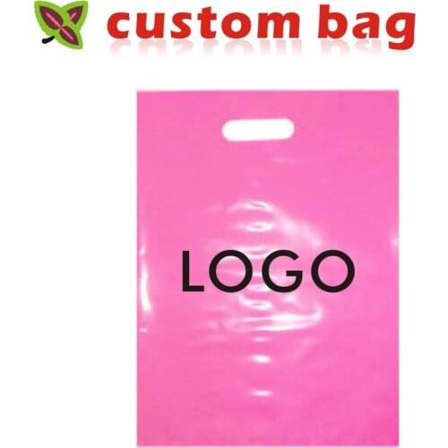 Custom bags printing with logo /custom Punch handle suppermarket shopping plastic file packing document bags 20*30cm