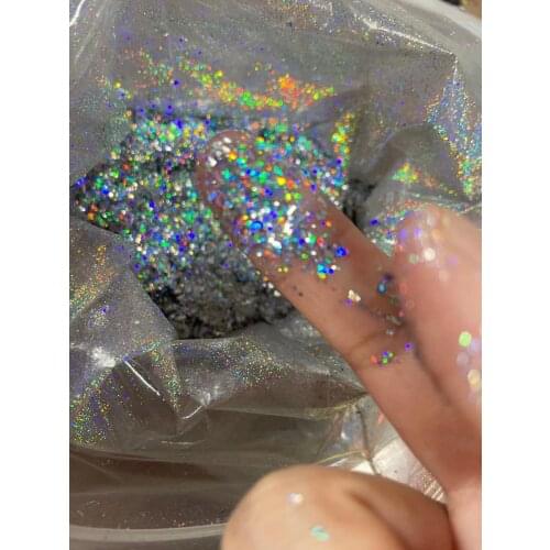 Rainbow Holographic Silver Chameleon Flakes Super Flash Galaxy Sequins Gel Polish Chrome Pigment Decoration