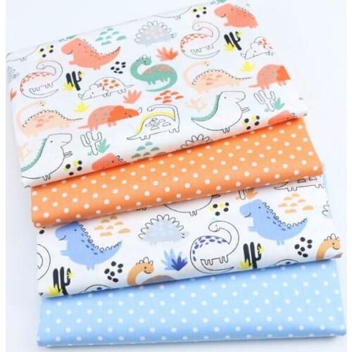 Cartoon dinosaur Printed Twill 100% Cotton Fabric for Patchwork DIY kids dress baby Sleeping Bag Quilt Bedding sheet pillowcase