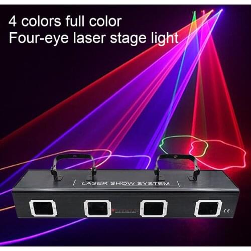 Disco beam line scanning RGBY four-color laser Disco 4 lens DJ suitable for family gathering music party club nightclub