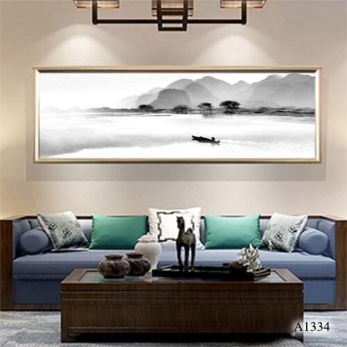 Modern Oil Painting Print on Canvas White and Black Landscape Canvas Art Printing Canvas Painting Wall Art Picture for HomeDecor
