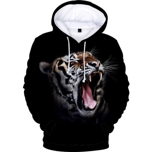 Tiger Wolf 3D Hoodies men/women hit hop Autumn Winter 3D Print Cool Warm Long Sleeve Popular Hoodies Sweatshirts streetwear