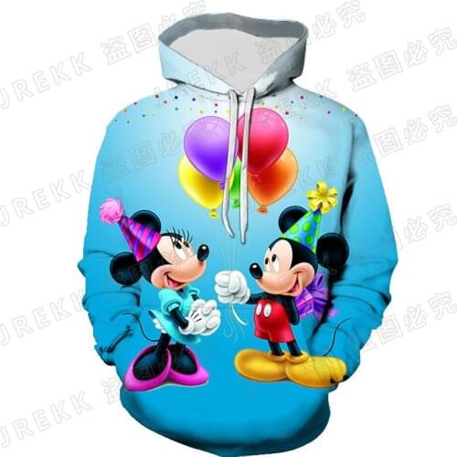 Disney Cartoon Mickey Mouse Oversized Hoodies For Men Autumn Anime Child Swearshirt 3D Print Harajuku Male Women Hoodie