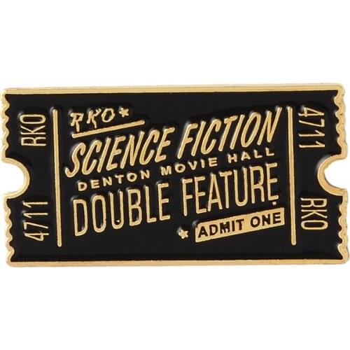 Rocky Horror Pin Movie Ticket Enamel pin Lapel pins Rocky Horror Picture Show Film RED BLACK Ticket Pastel Enamel Brooches Pin