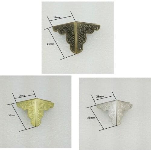 Vintage Flower Case Box Corners For Furniture Decor Triangle Rattan Carved,Furniture Hardware Protector,25mm,100Pcs