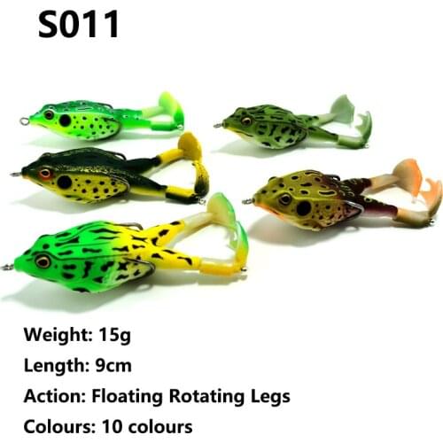 1pc 9cm15g Vansinoy Rotating Legs Sfot Frog Fishing Lure Thunder Frog Bait