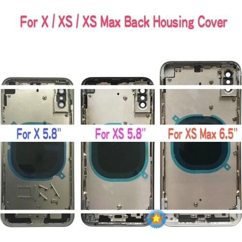 10Pcs For iphone 8 8G / 8 Plus X XR XS / XS MAX Housing Cover Battery Door Rear Chassis Frame Back Cover Glass For 11 Pro Max
