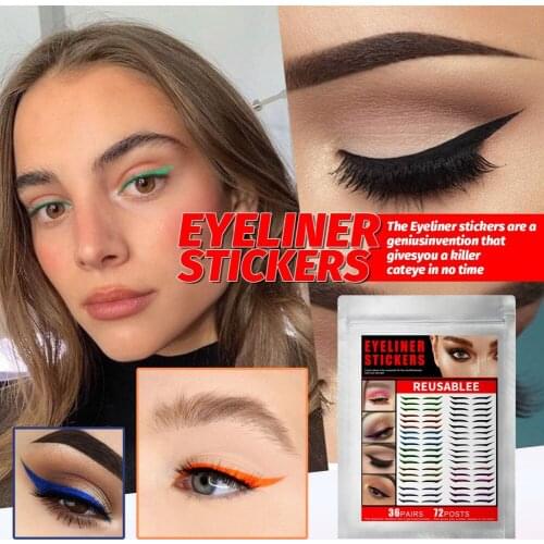40 Pcs Reusable Eyelid Eyeliner Stickers Double Eyelid Sticker Eyeliner Liner Adhesive Makeup Eyeliner Eyeshadow Face Sticker