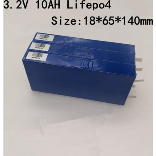 3.2v 10ah Lifepo4 Battery 10ah 3.2v 30A High Rate 10000mah Cell 1865140 Metal Case for DIY Pack 12s 36v 10ah Lifepo4